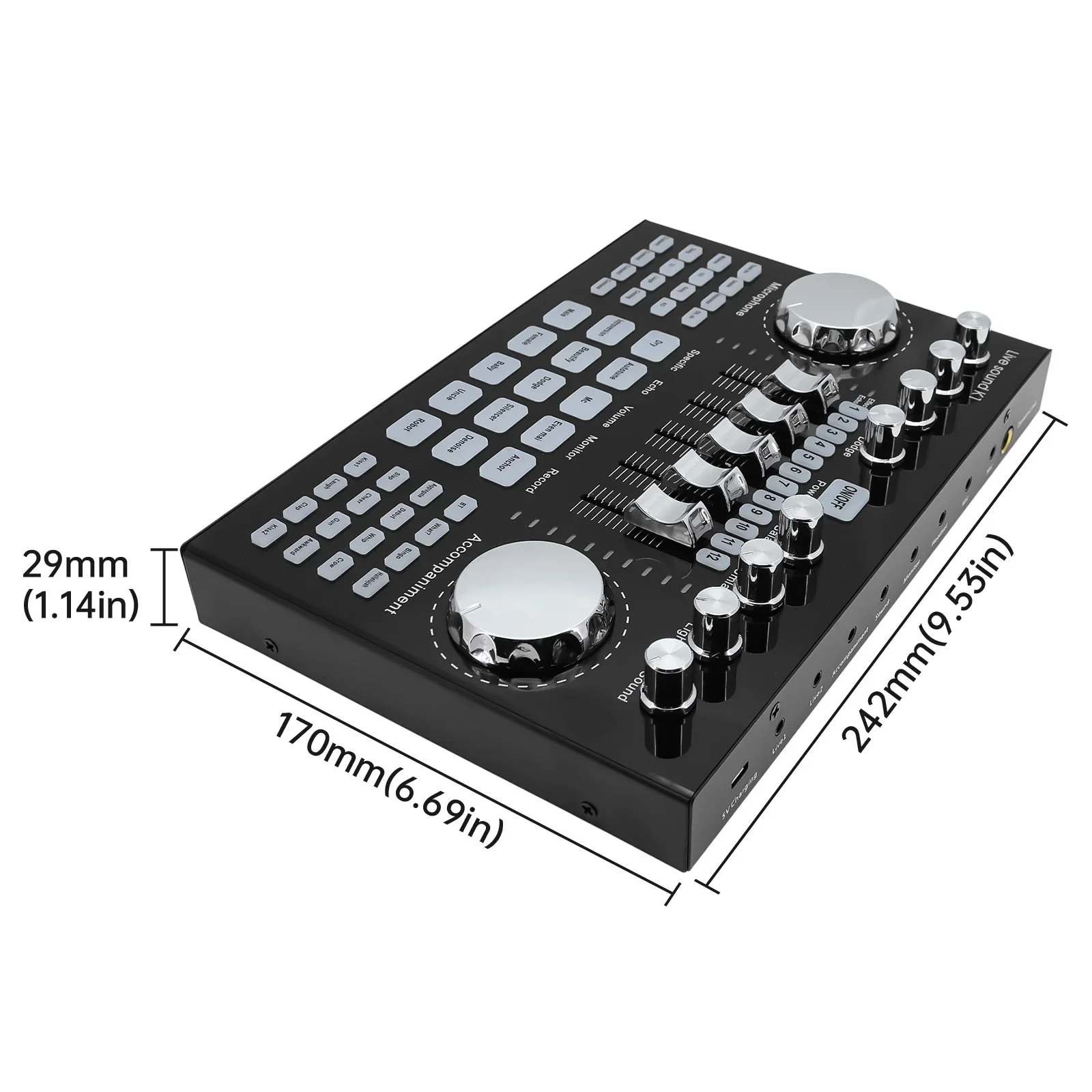 K1 tarjeta de sonido profesional mezclador audio DJ efectos karaoke - imagen 5