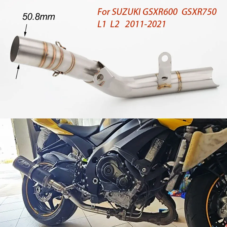 Tubo enlace escape 51mm Suzuki GSXR600 GSXR750 2011-2021