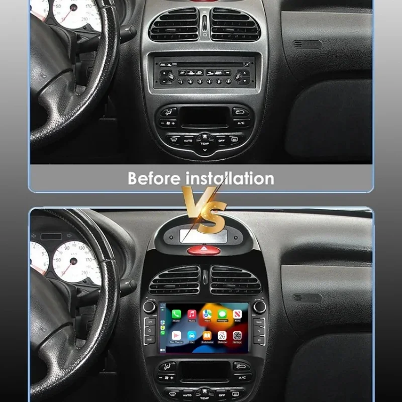 Radio Android 2DIN para Peugeot 206 CC con CarPlay y GPS - imagen 2