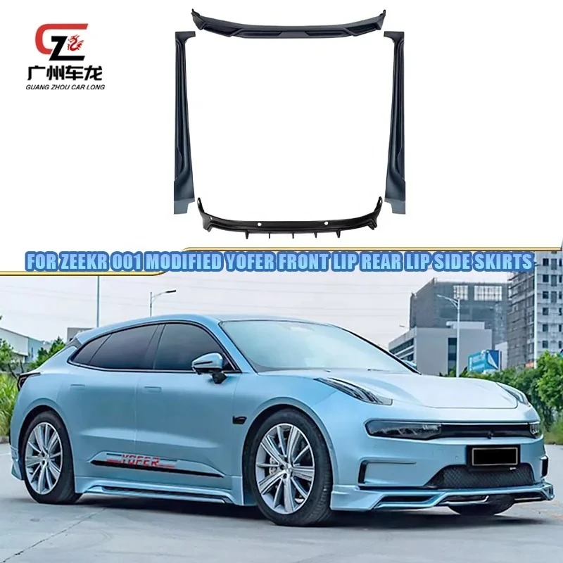 Kits de carrocería de coche estilo Yofer, difusor trasero de labio delantero, faldas laterales para nuevo Zeekr 001 2024, piezas exteriores de Material ABS - imagen 2