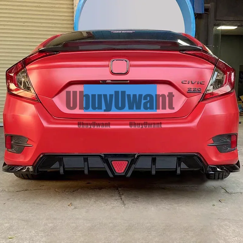 Alerón difusor trasero ABS negro brillante con luz – Honda Civic 2016-2022 - imagen 3