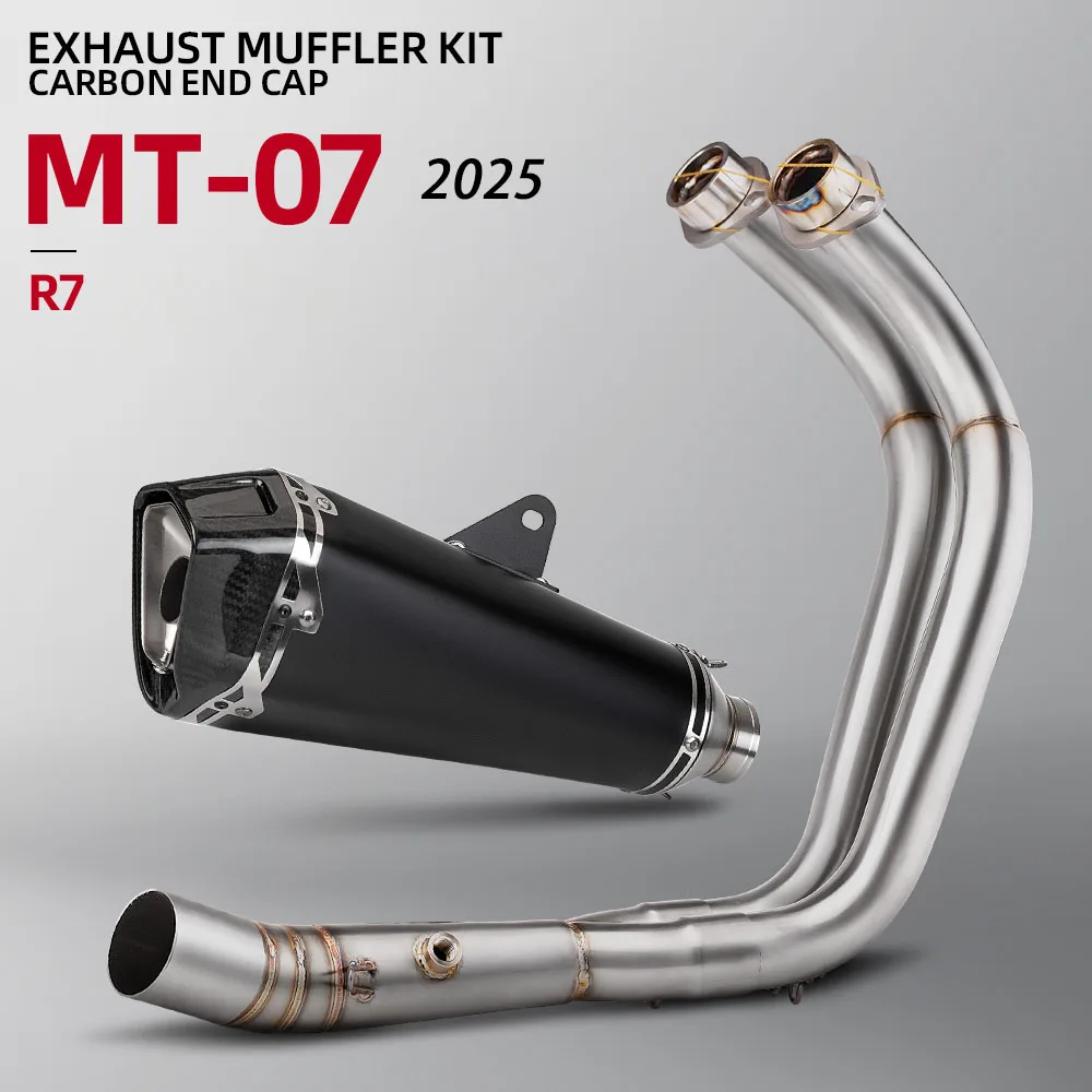 Para YAMAHA MT07 FZ07 XSR700 R7 2025 sistema de Escape completo para motocicleta modificar el colector de Escape tubo silenciador de carrera Delta con DB Killer