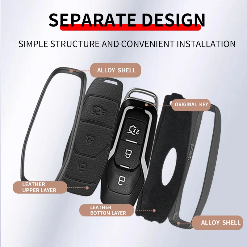 Fundas llave coche premium Ford Focus 3 Mondeo 5 Mustang Explorer Kuga - imagen 5