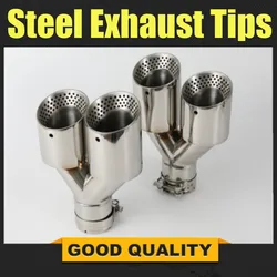 Punta doble de escape inox 304 universal para VW Golf 7 GTI