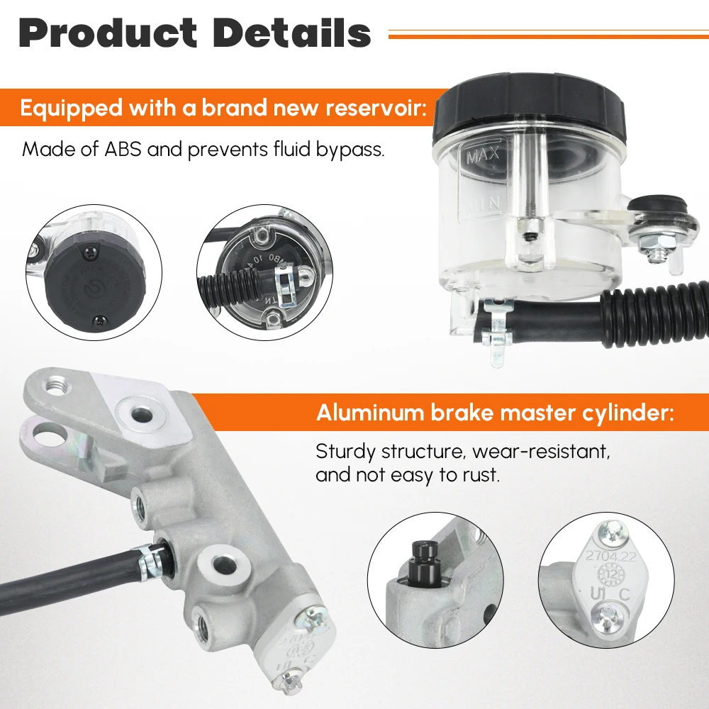 705601273 Rear Brake Master Cylinder W/ Reservoir For Following Can Am ATV  Outlander Renegade 500 570 650 800 850 1000 - imagen 2