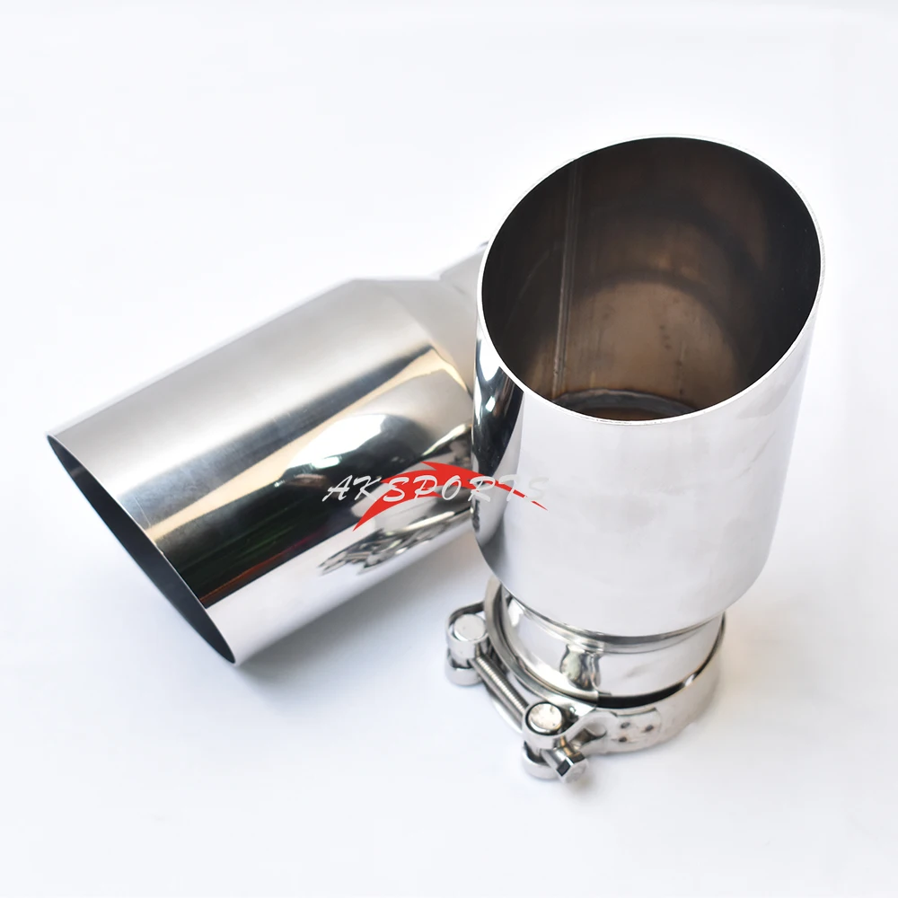 Tubo de escape recto Universal de acero inoxidable, 1 unidad, borde cortada, punta de silenciador brillante para modificación de coche - imagen 2