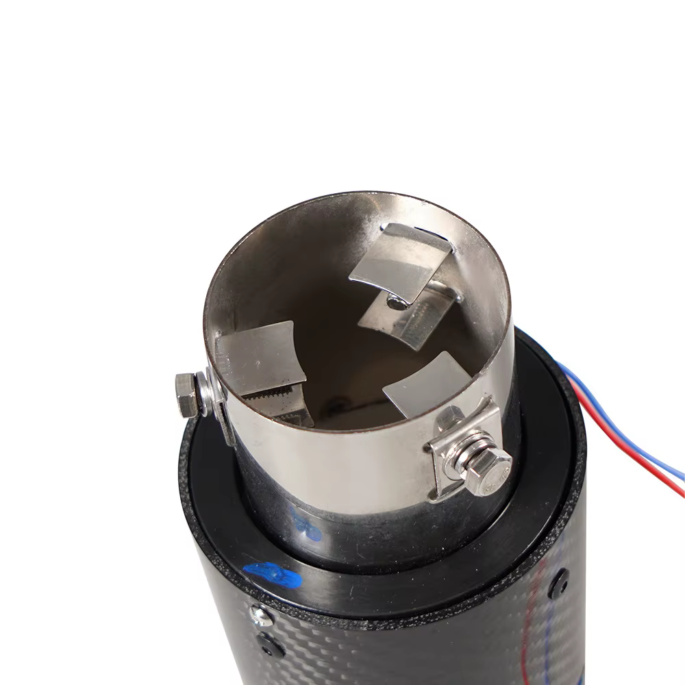 Punta de escape fibra carbono 63mm LED azul tuning - imagen 4