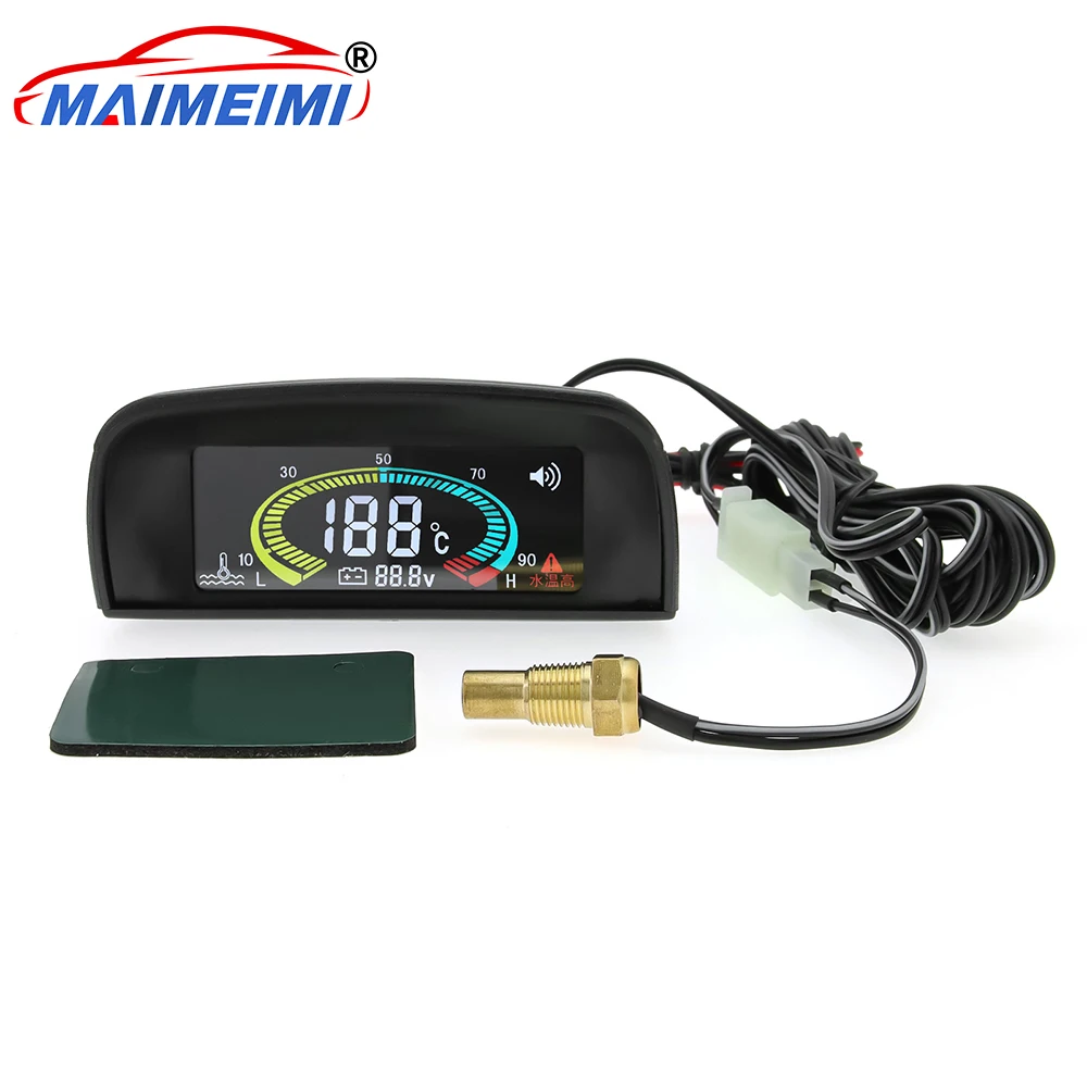 Medidor de temperatura del agua LCD 12V/24V con sensor para coche