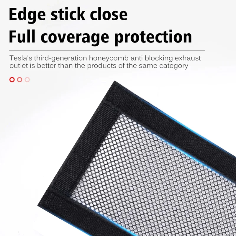 2 uds para Tesla Model 3 modelo Y juniper ventilación de aire cubierta antipolvo antibloqueo debajo del asiento cubierta de salida de aire acondicionado red de filtro - imagen 5