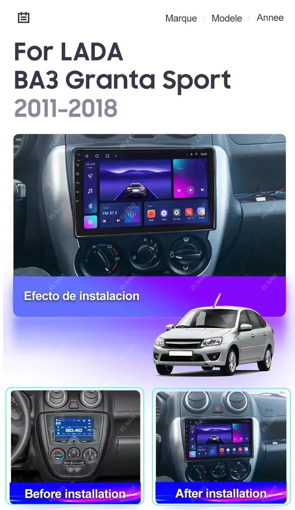 Unidad multimedia Android 15 para LADA Granta Sport