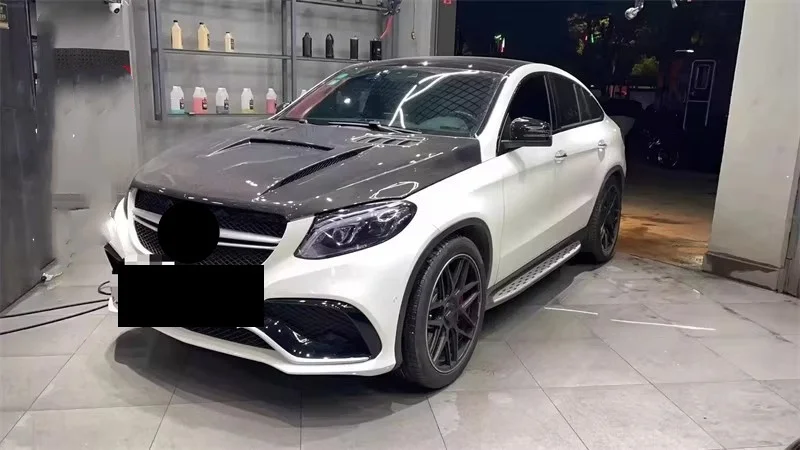 Cubierta de motor de fibra de carbono para Mercedes Benz GLE63 GLE320 W166 Coupe, kit de carrocería de capó ligero modificado - imagen 5
