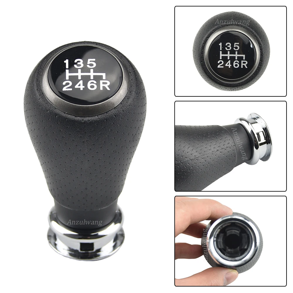Perilla de cambio de cuero negro para Honda CR-V III 2006-2012 - imagen 3