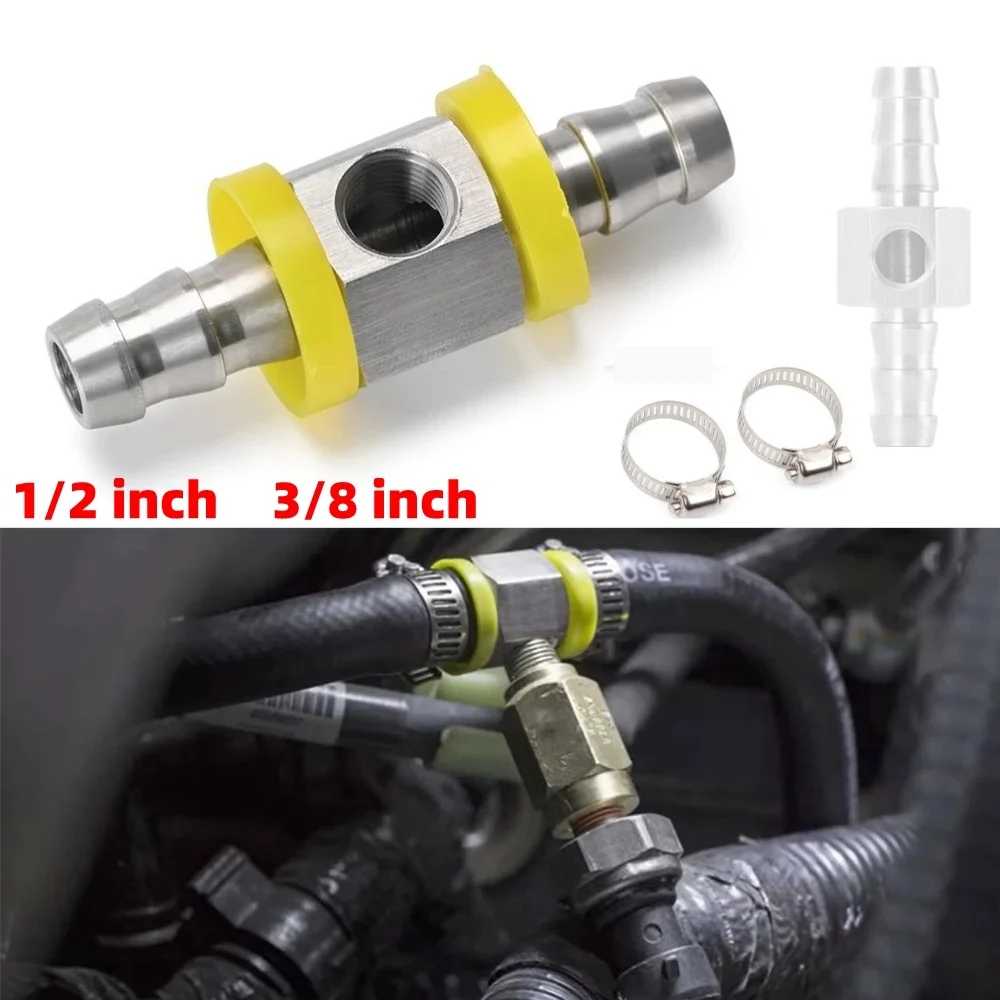 Adaptador en T para línea de combustible con puerto de sensor