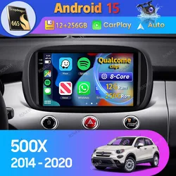 Radio multimedia Android 15 para Fiat 500X 2014-2020 con CarPlay