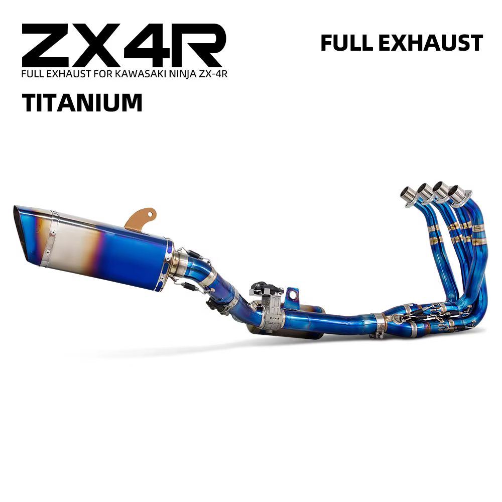 Sistema de escape completo de titanio para Kawasaki ZX4R