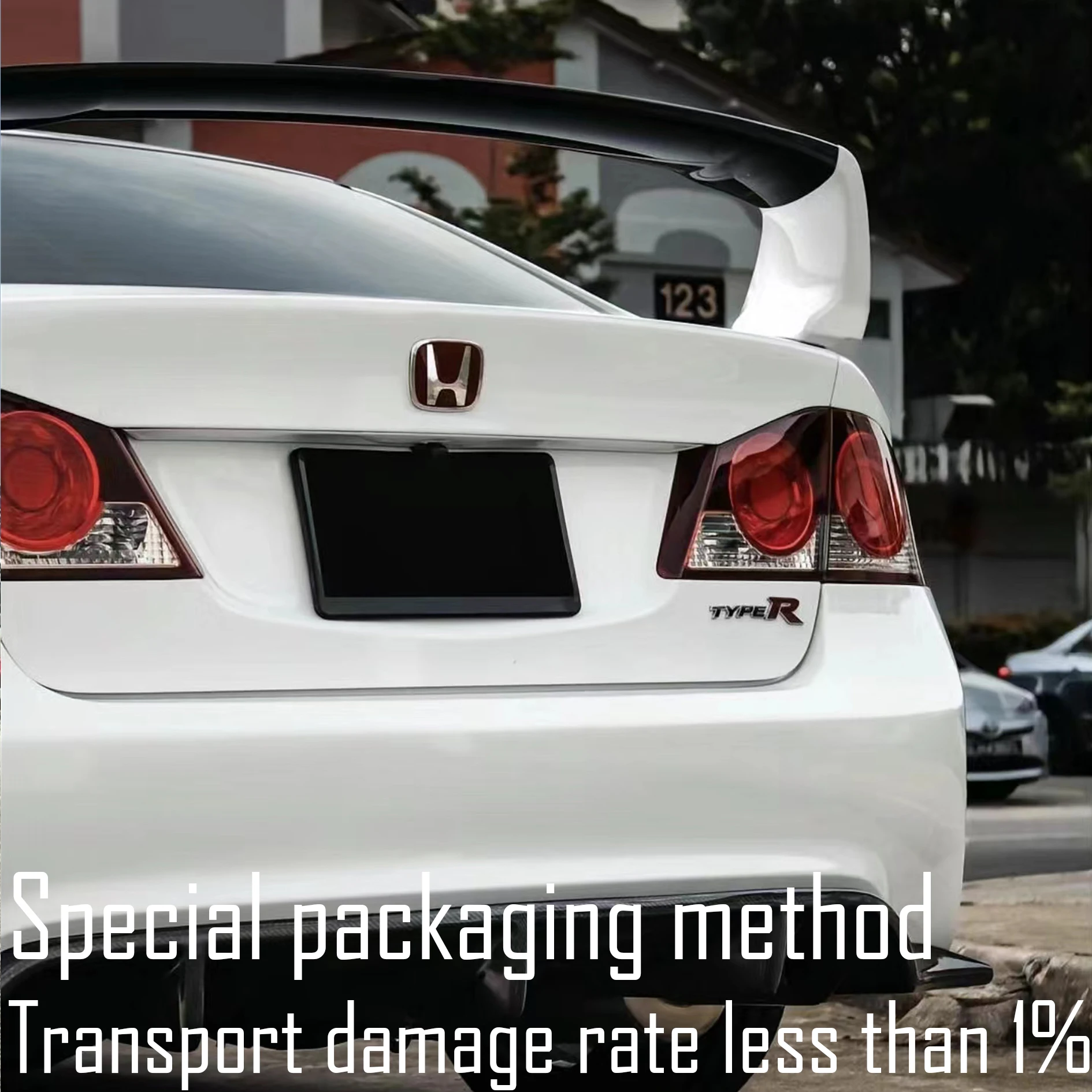 Spoiler trasero ABS Honda Civic FD2 con imprimación - imagen 3