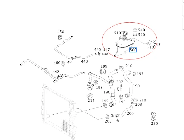A16450049 Vaso de expansión del refrigerante para Mercedes GL450 4.6L - imagen 3