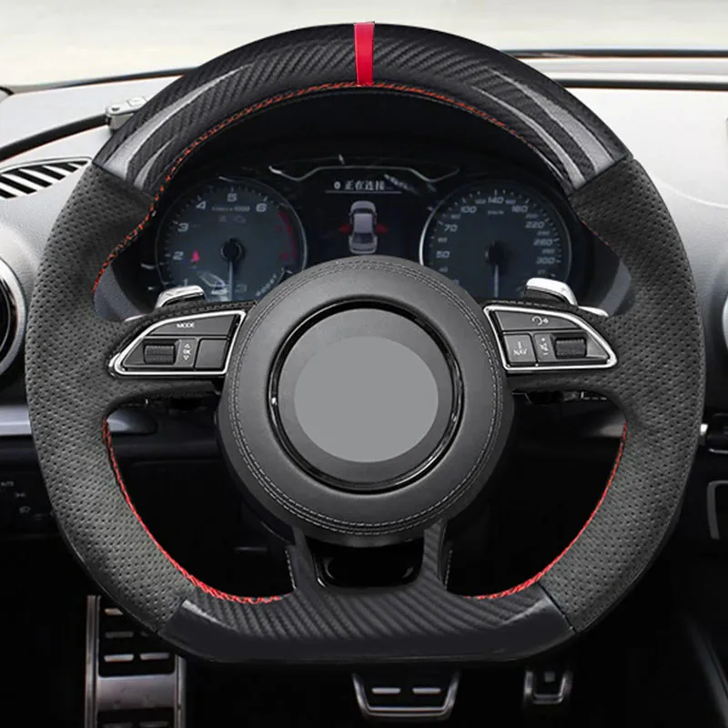 Embellecedor volante fibra carbono y gamuza – Audi S3 S5
