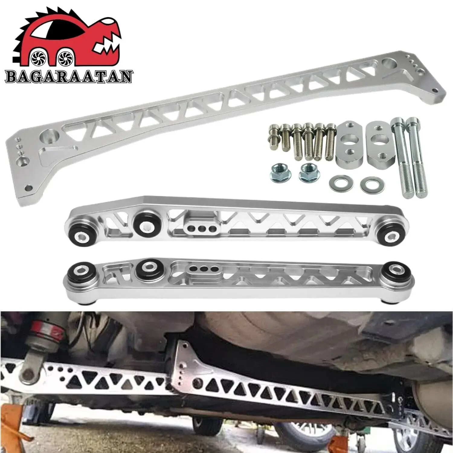 F7 Billet, brazo inferior trasero y soporte de subchasis Honda Civic EK