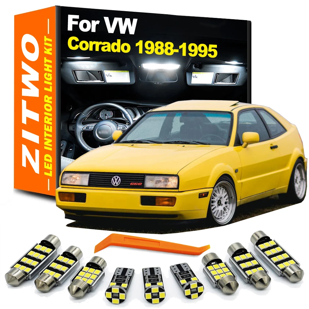 ZITWO 10 Uds. Kit de bombillas LED de lectura para maletero de luz Interior para VW Volkswagen Corrado 1988- 1990 1991 1992 1993 1994 1995 Accesorios