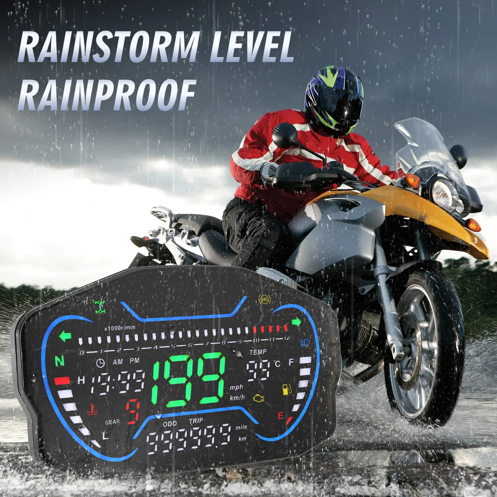 Velocímetro digital de moto con tacómetro y medidor combustible - imagen 5