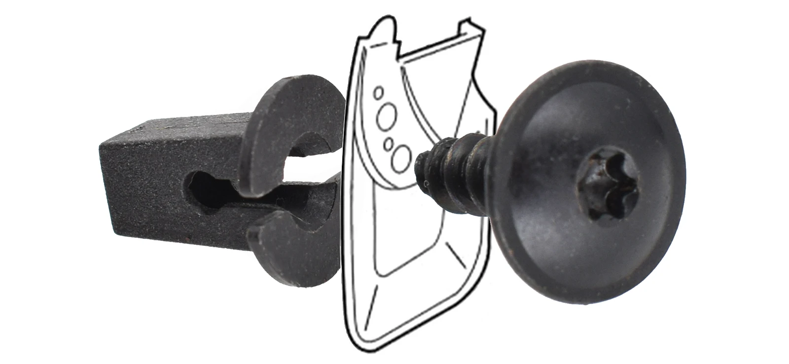 Clips y tornillos Torx para cubierta de motor