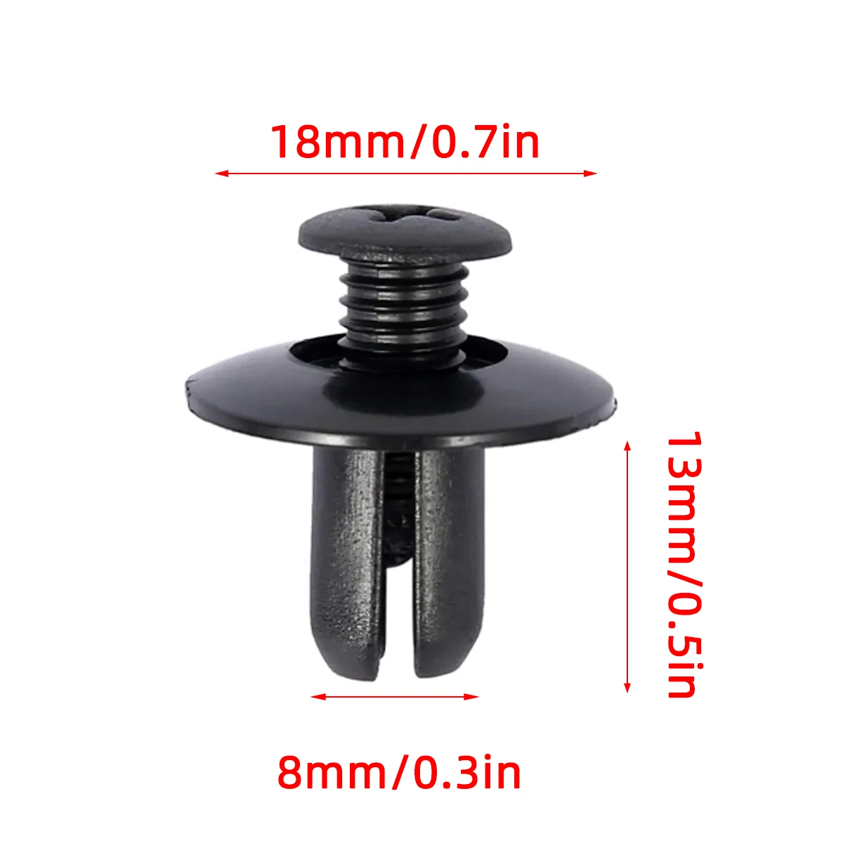 Clips de nailon negro 8mm para paragolpes y guardabarros universales - imagen 5