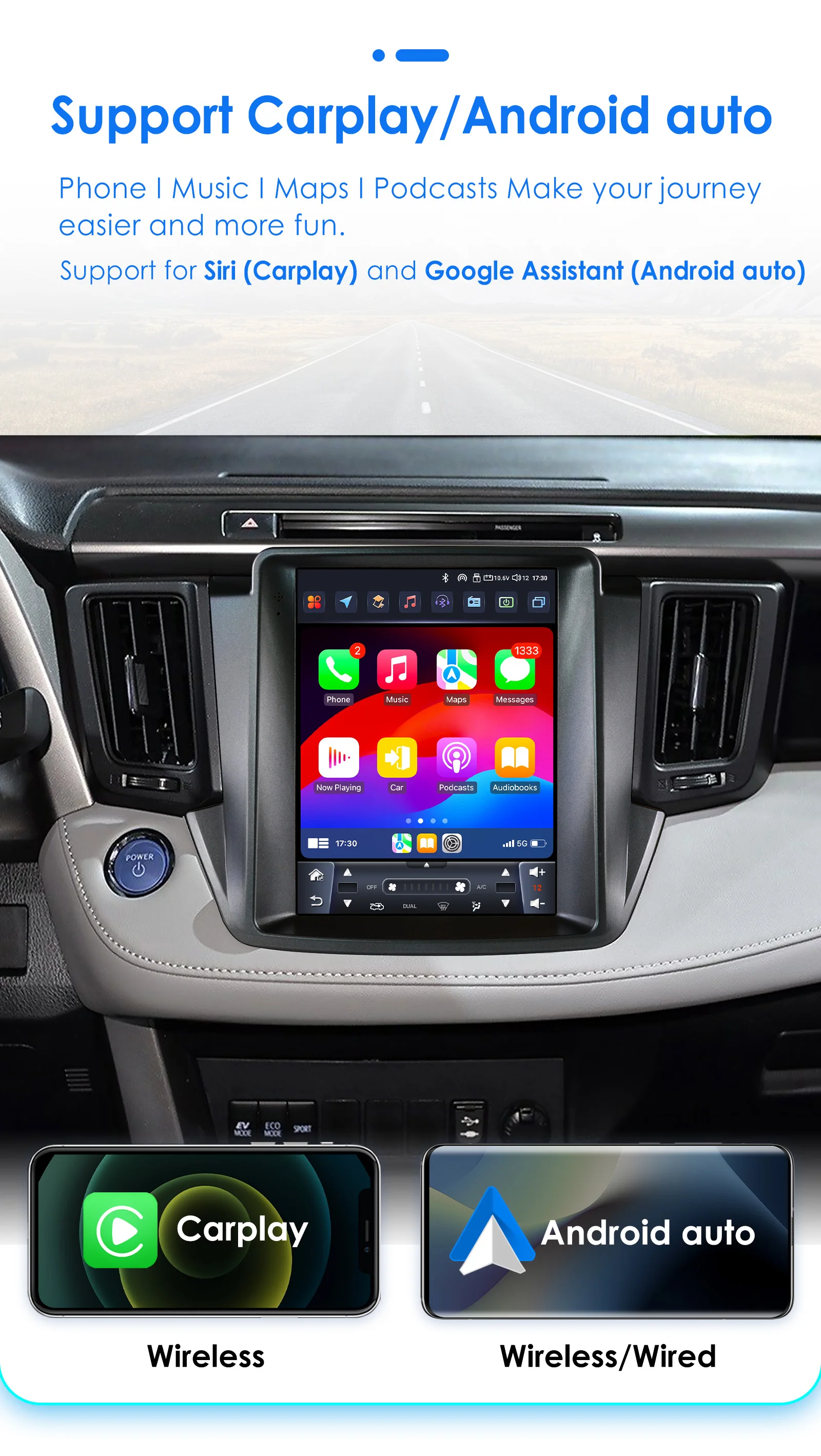 OSSURET Radio multimedia Android 13 2 DIN para Toyota RAV4 2013-2018 - imagen 4