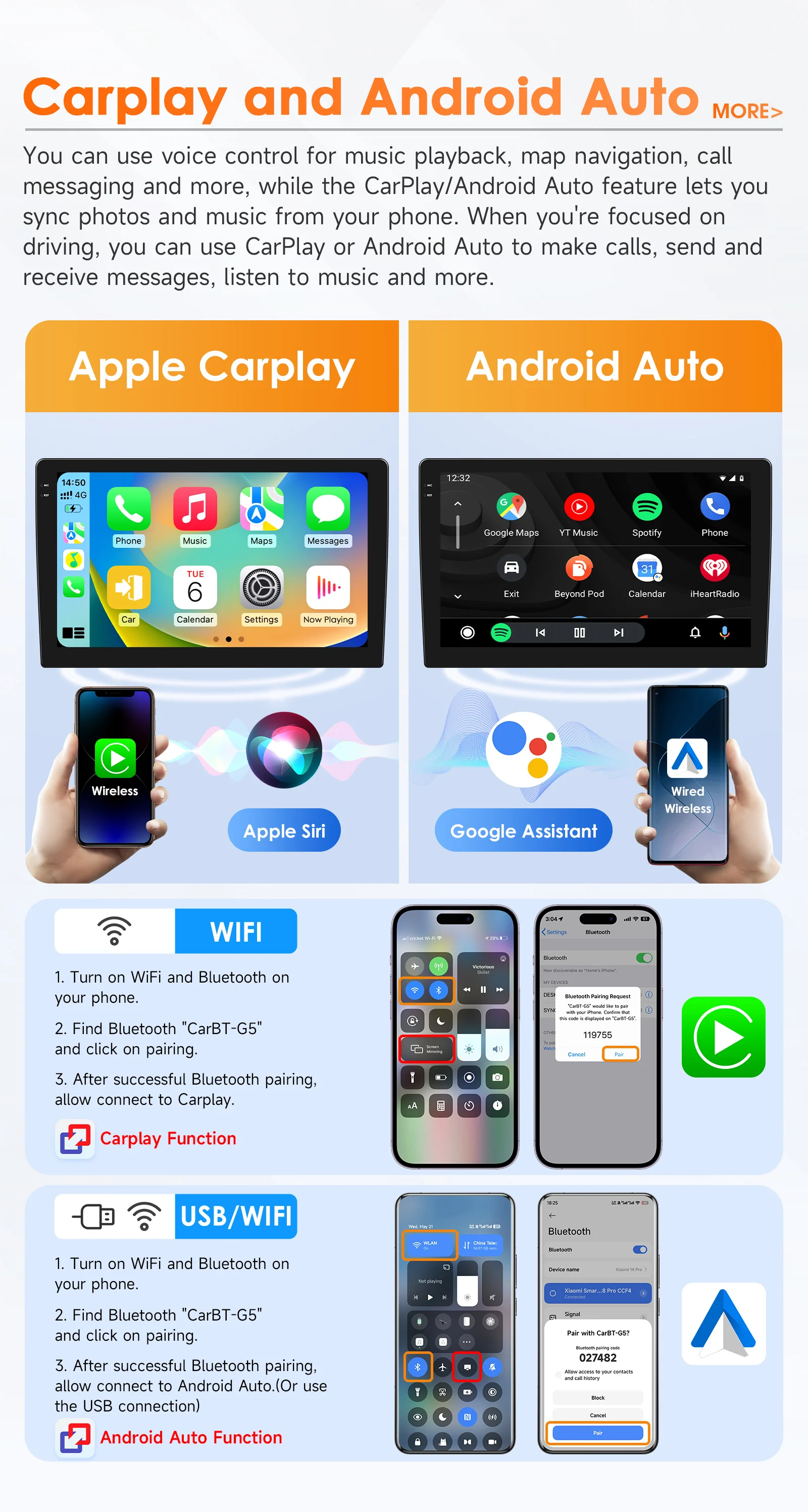 CarPlay y Android Auto inalámbrico