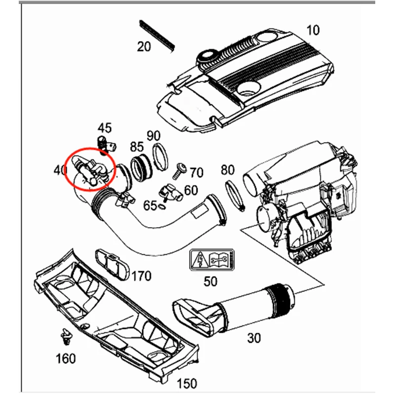 Tubo Admisión A2710901929 Mercedes C200 E200 W204 W212 M271 2.0 Turbo - imagen 5