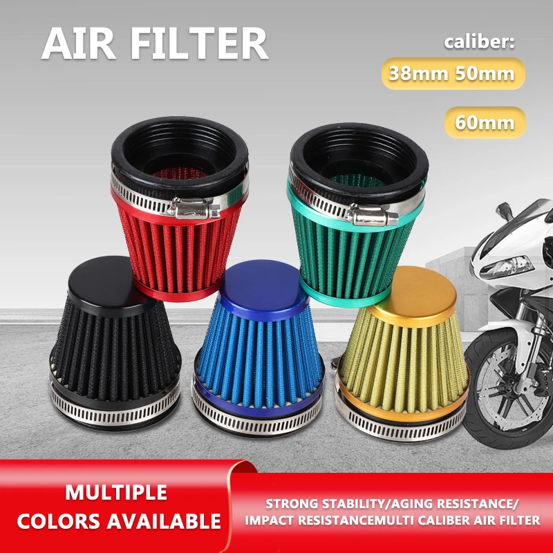Filtro de aire universal rojo para motocicleta