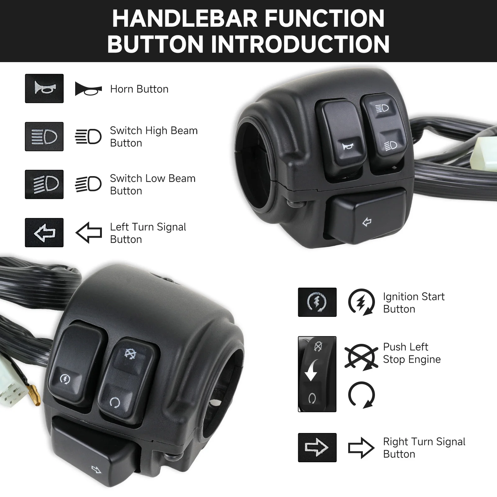 Arnés cableado manillar Harley XL883 y 1200 Dyna Softail - imagen 3