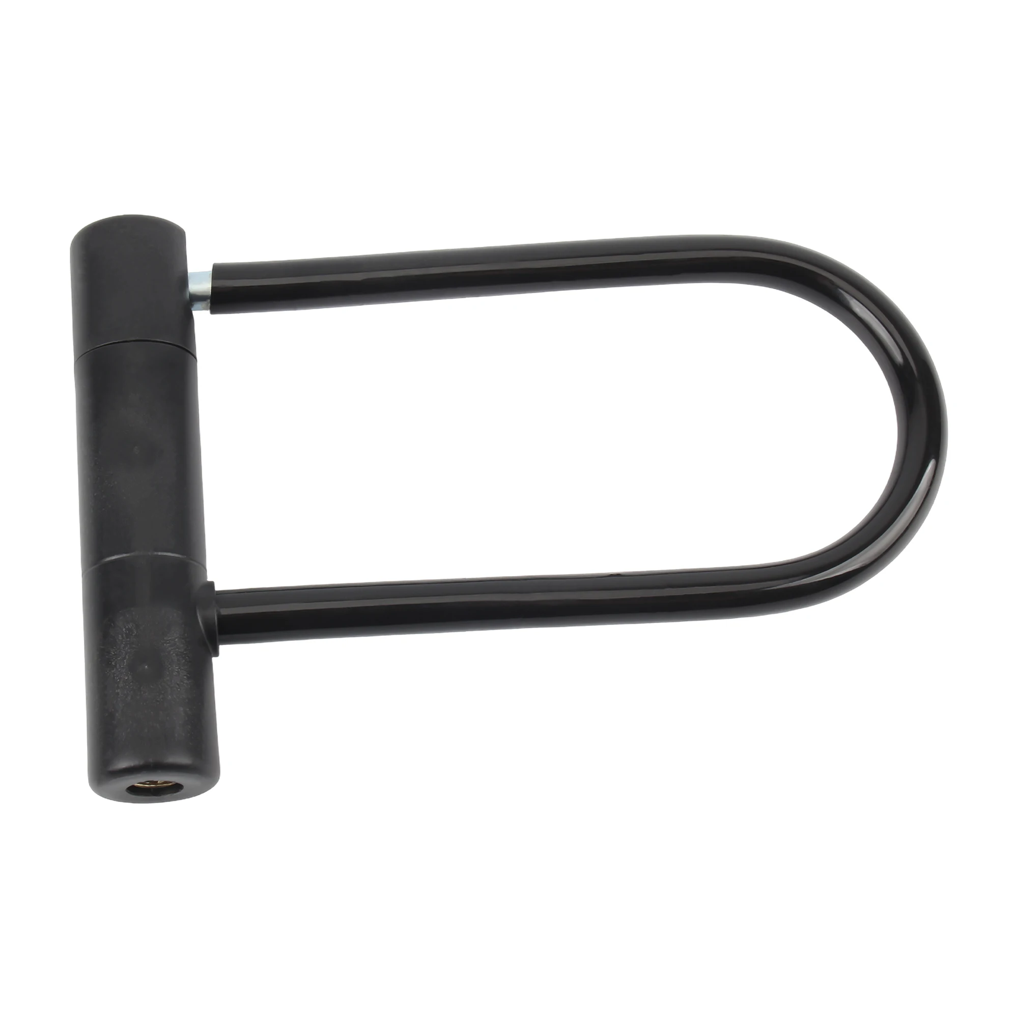 Candado negro instalado como accesorio de seguridad para bicicleta