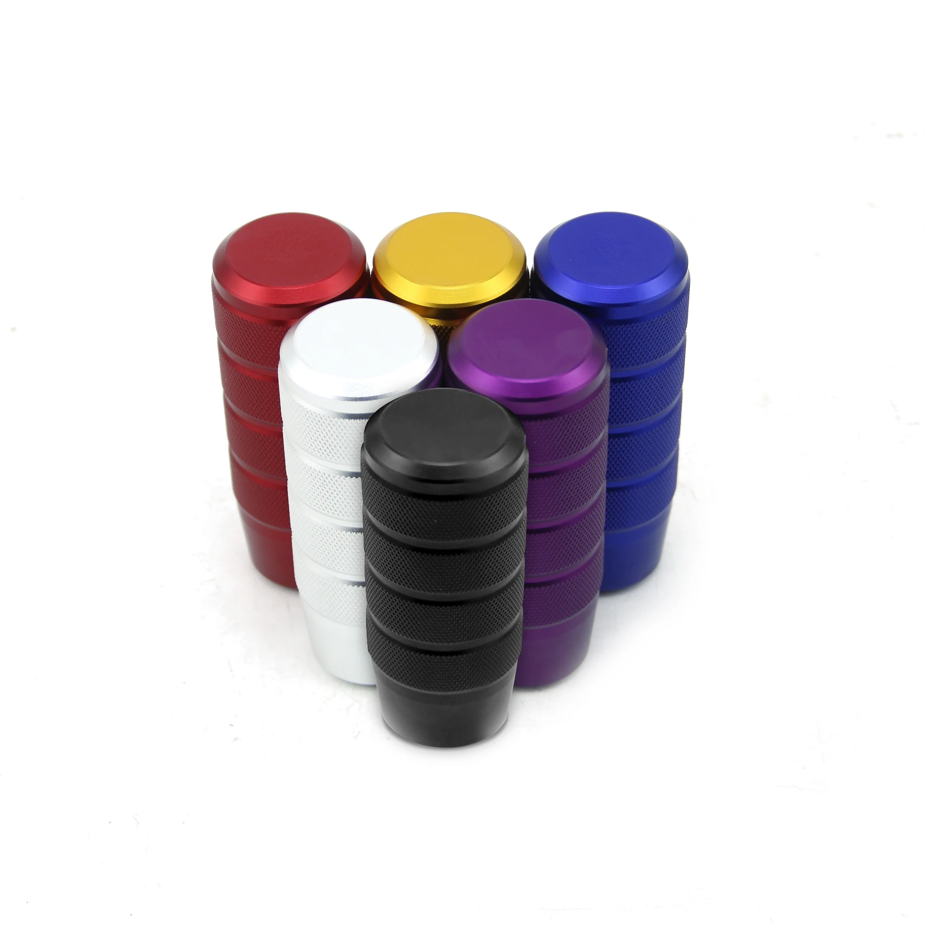 Perilla de palanca de cambios de aluminio moleteada para coche