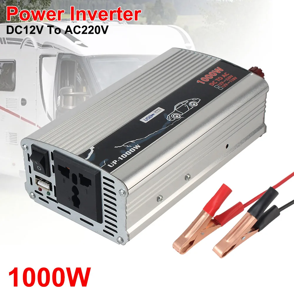 Inversor sinusoidal puro 1000W 12V a 220V para coche y camión
