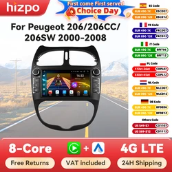 Hizpo 7 Radio Android 2DIN para Peugeot 206 (2000-2008) GPS CC/SW