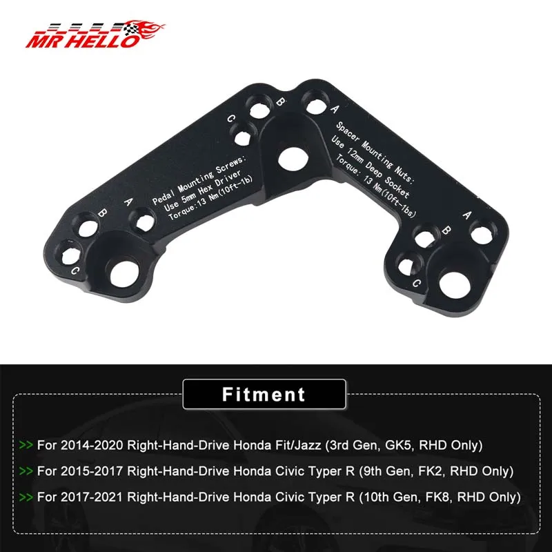 Espaciador pedal acelerador aluminio Honda Civic FK2/FK8/GK5 - imagen 5