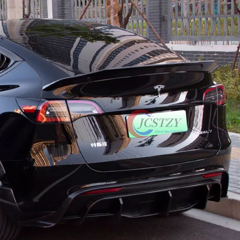 Alerón trasero de maletero para Tesla Model Y, acabado carbono - imagen 4