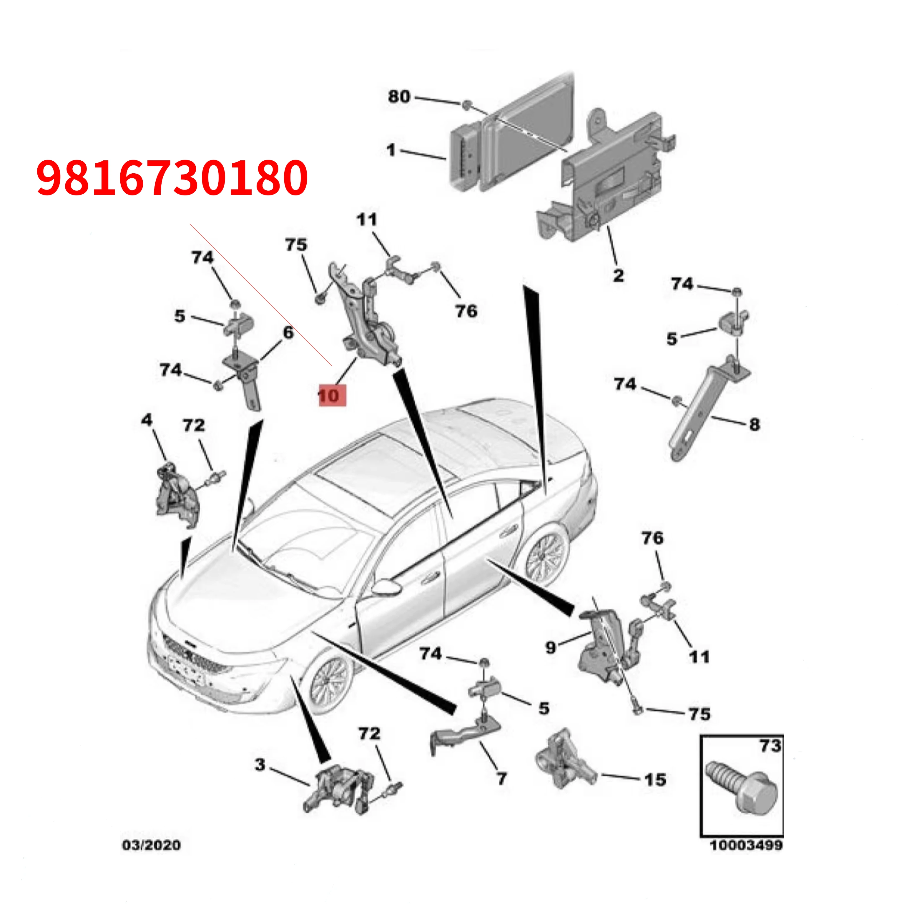 Sensor de altura de carrocería para Peugeot 508L, DS7 y DS9 - imagen 5