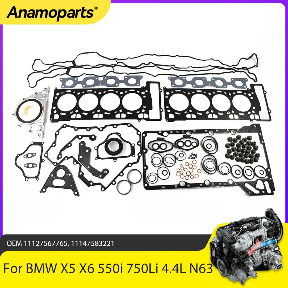 N63B44 kit juntas de culata - revisión 4.4L V8 para BMW X5 X6 (14-18)