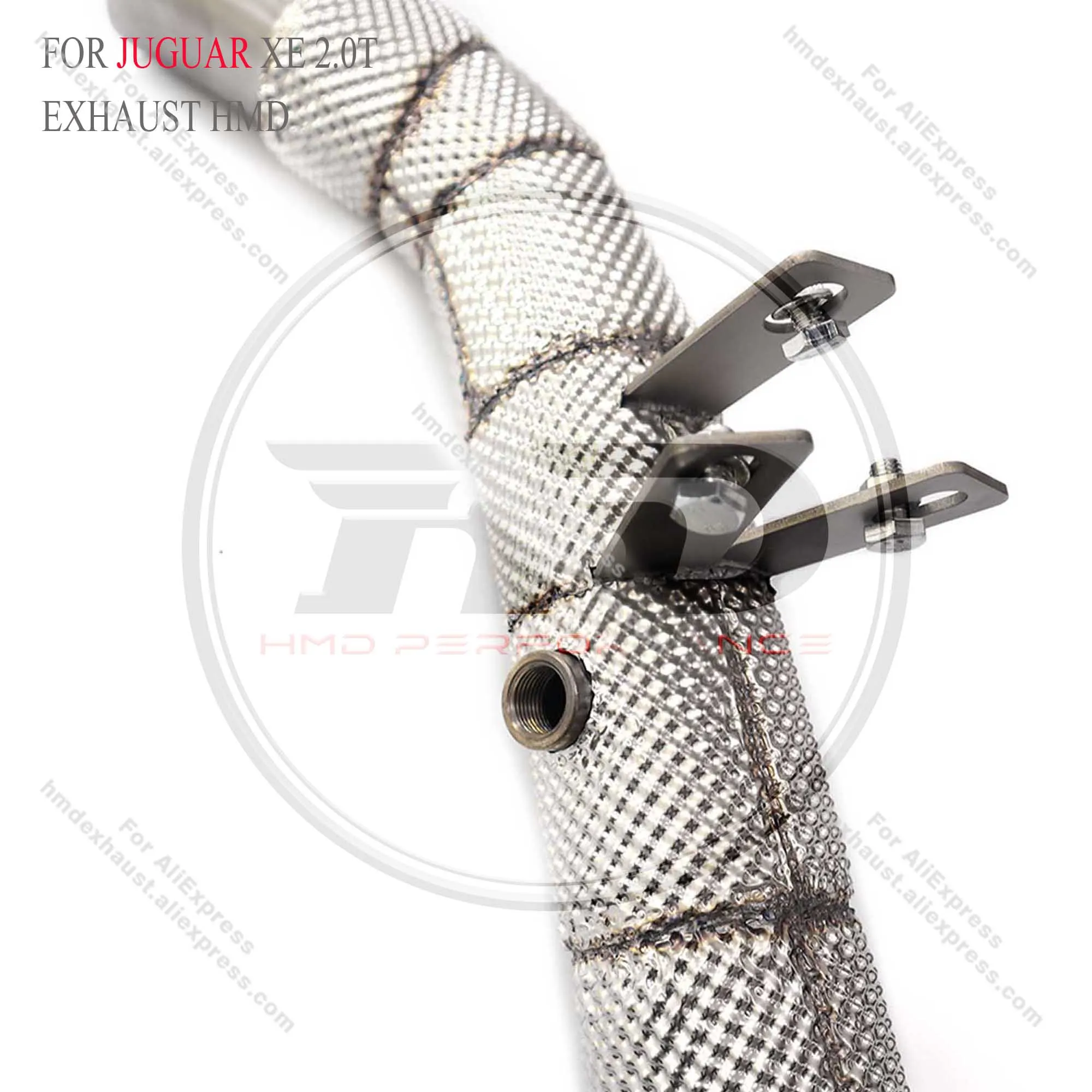Tubo de bajada HMD Jaguar XE 2.0T – alto flujo con protector térmico - imagen 3