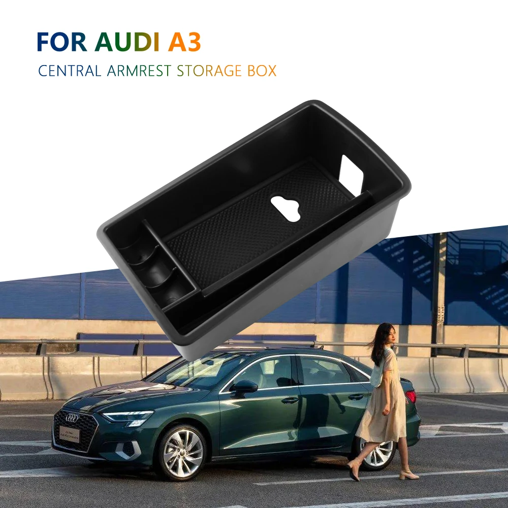 Caja almacenamiento reposabrazos Audi A3 8V – organizador consola central ABS - imagen 2