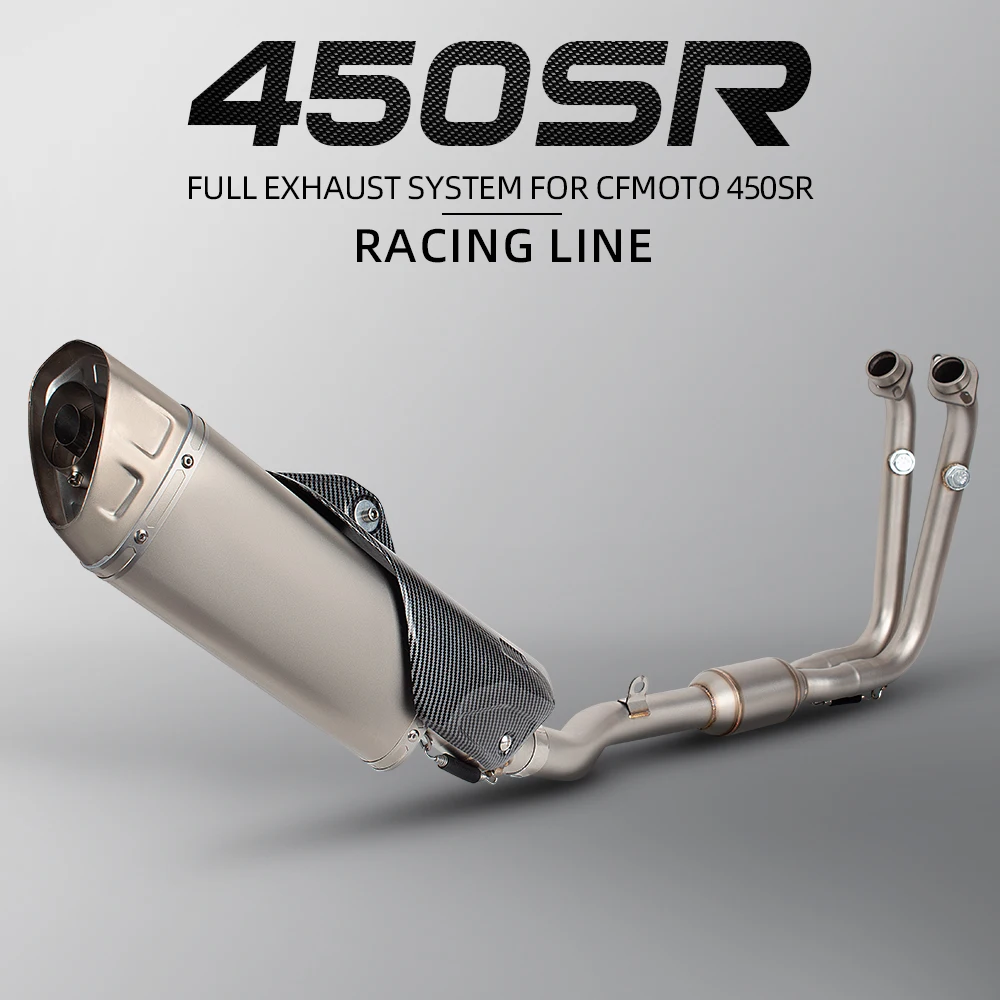 Escape completo CFMOTO 450 SR – Colector inoxidable con silenciador