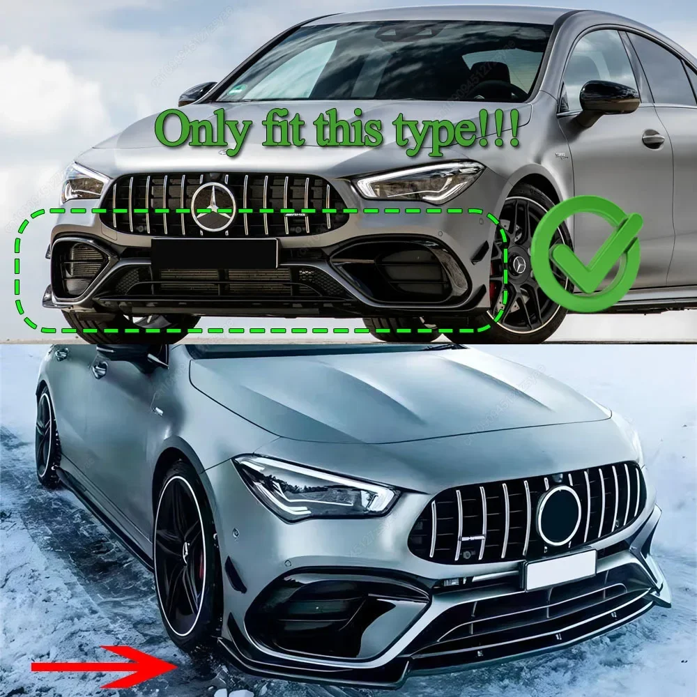 Difusor divisor de alerón de parachoques delantero estilo Maxton para Mercedes Benz Clase CLA C118 CLA45 AMG 2019-2024 + sintonización de kits de carrocería - imagen 2