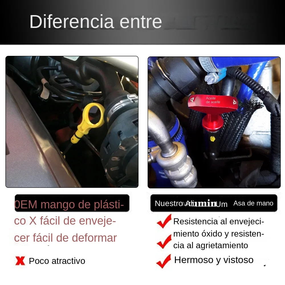 Varilla de nivel de aceite universal de aluminio para motor - imagen 3