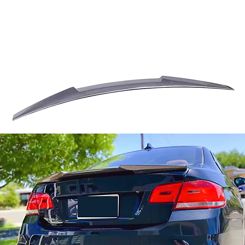 Para 2006-2014 BMW Serie 3 E92 2 puertas estilo M4 ABS plástico negro carbono tapa del maletero trasero del coche alerón de labio accesorios de alas - imagen 3