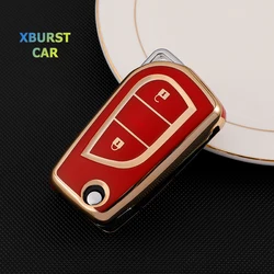 Funda de llave remota de TPU para Toyota Auris, Corolla, Yaris y RAV4