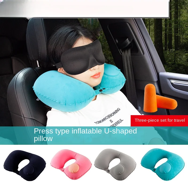 Almohada de viaje para coche en U con funda de felpa suave - imagen 2