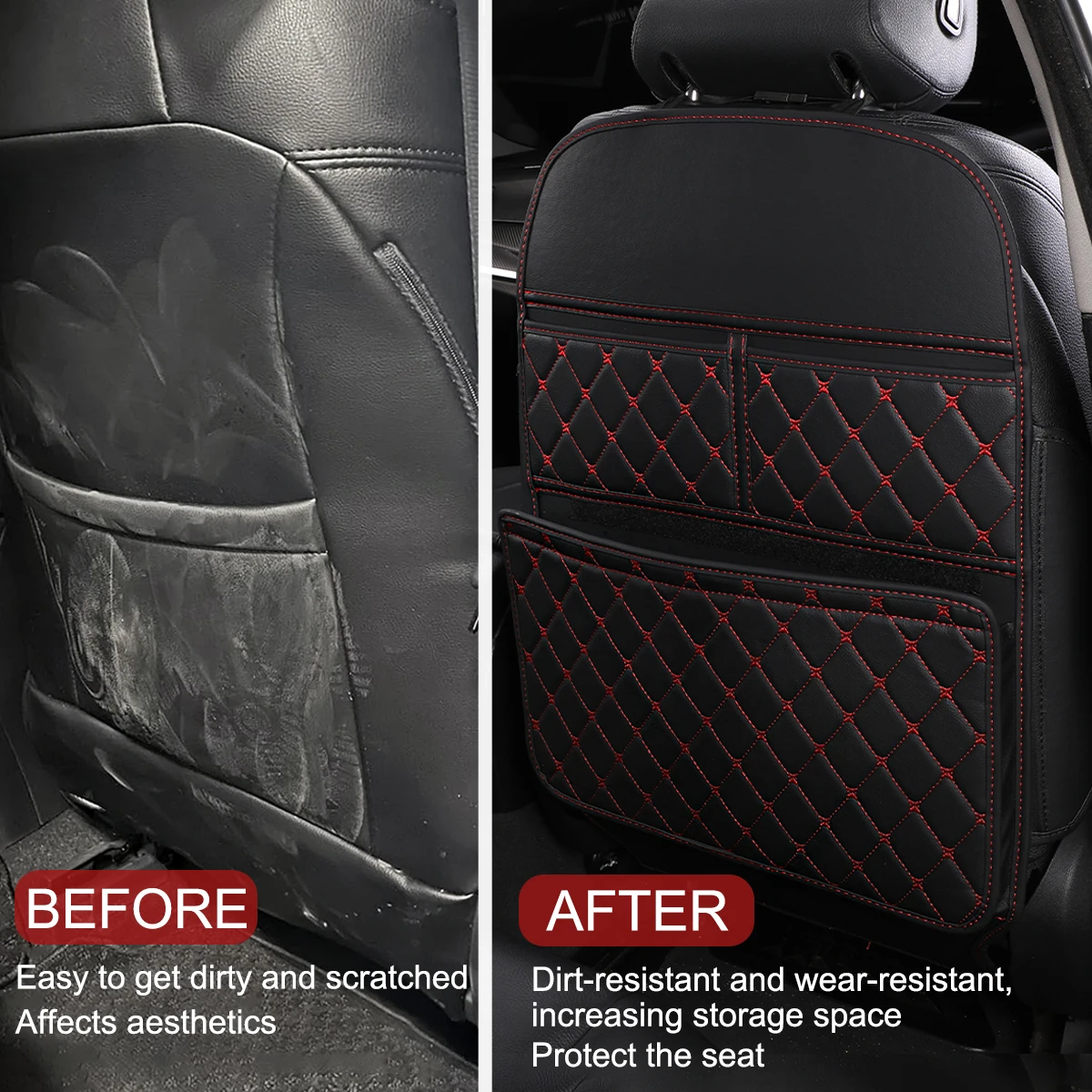 Organizador asiento trasero coche universal con alfombrilla PU - imagen 5