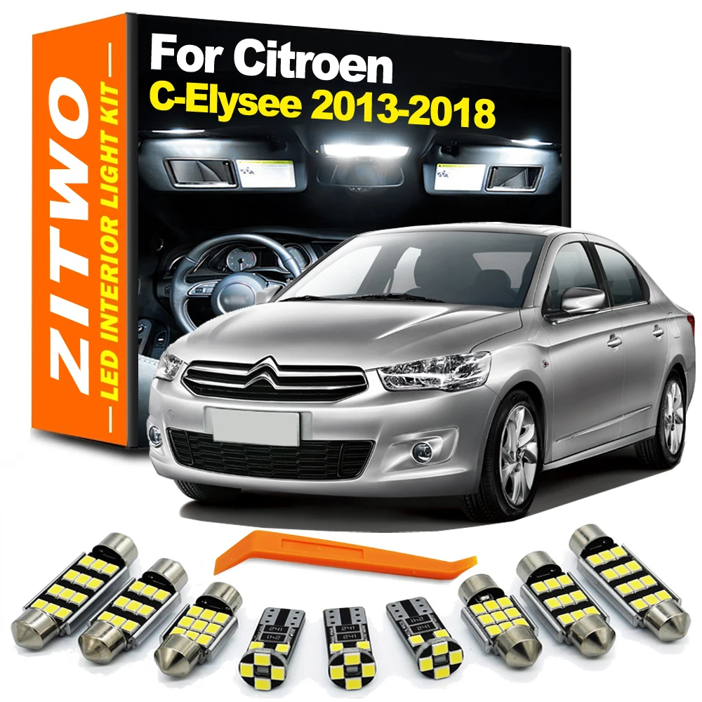 Bombillas LED ZITWO para interior y matrícula Citroën C-Elysée 2013-2018